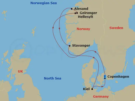 Itinerary schematic diagram