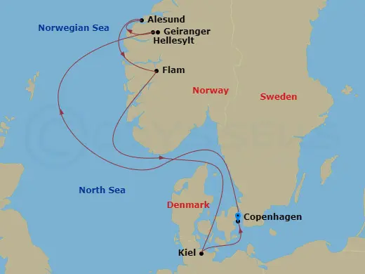 Itinerary schematic diagram