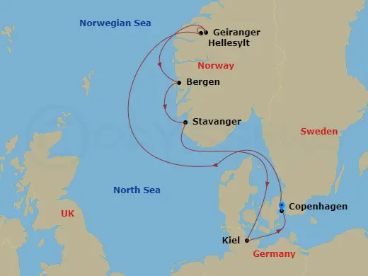 Itinerary schematic diagram