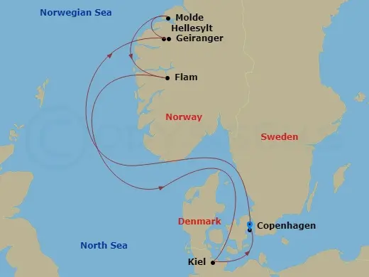 Itinerary schematic diagram