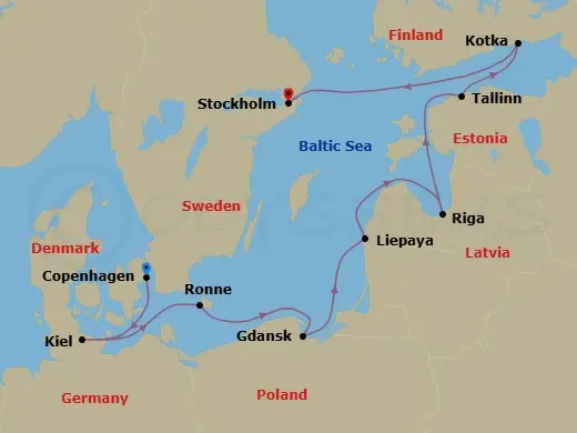 Itinerary schematic diagram