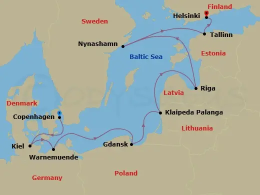 Itinerary schematic diagram