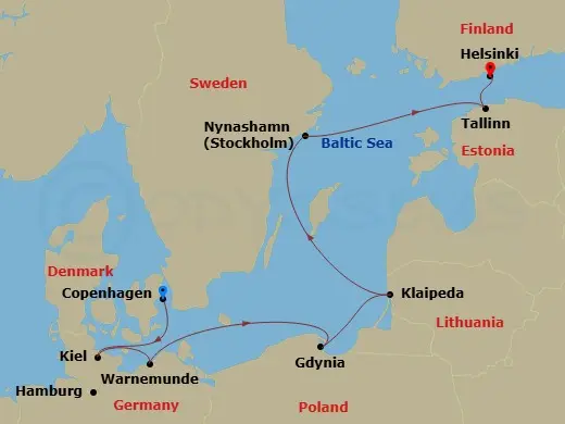 Itinerary schematic diagram