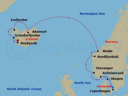 Itinerary schematic diagram