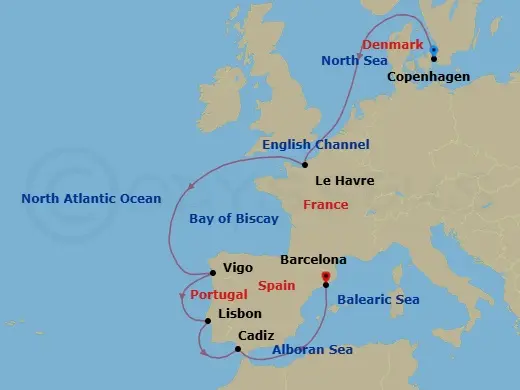 Itinerary schematic diagram