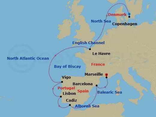 Itinerary schematic diagram