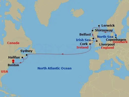 Itinerary schematic diagram