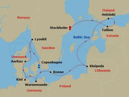 Itinerary schematic diagram
