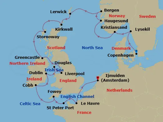 Itinerary schematic diagram