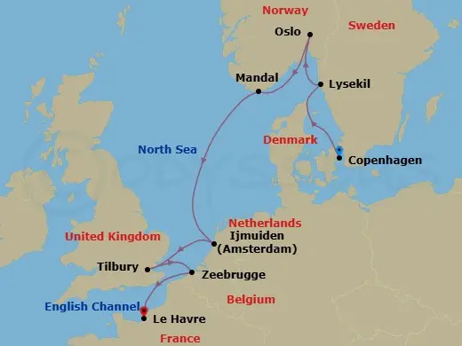 Itinerary schematic diagram