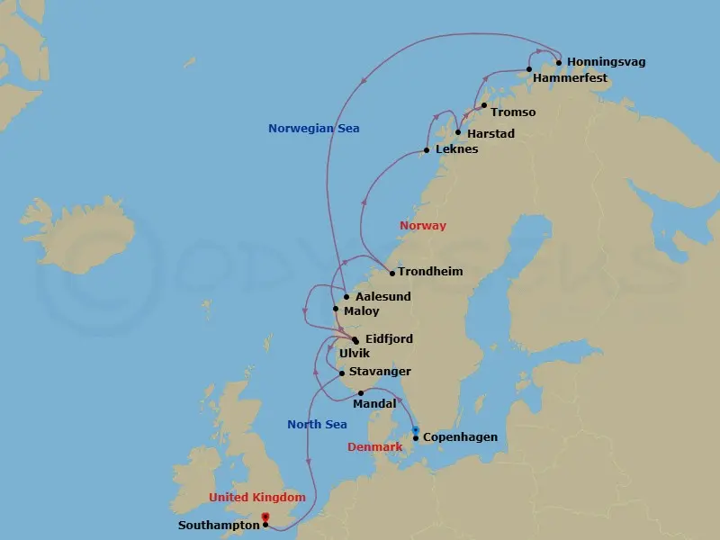 Itinerary schematic diagram
