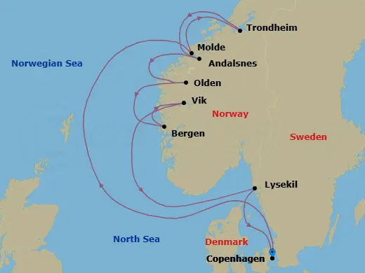 Itinerary schematic diagram