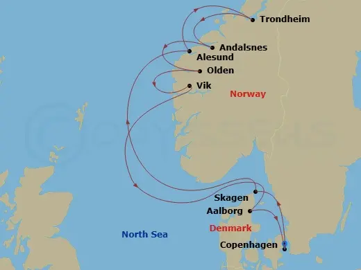 Itinerary schematic diagram