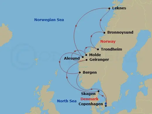 Itinerary schematic diagram