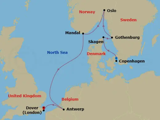 Itinerary schematic diagram