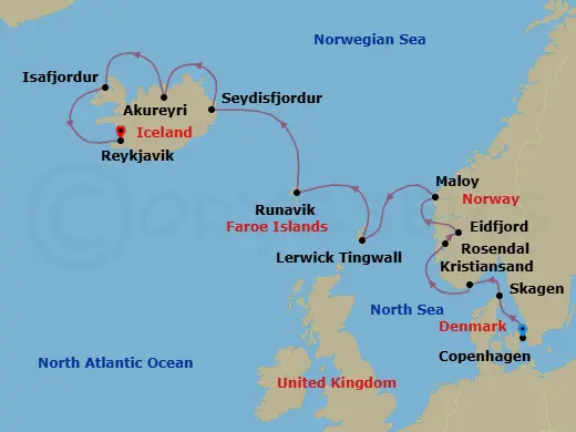 Itinerary schematic diagram