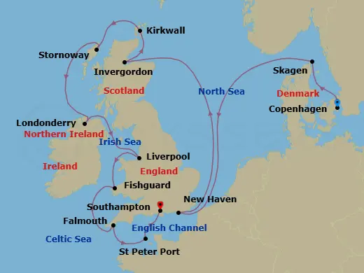 Itinerary schematic diagram