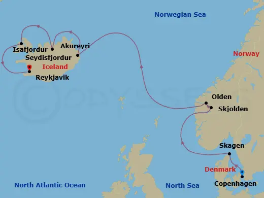 Itinerary schematic diagram