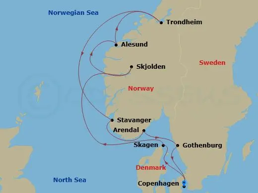 Itinerary schematic diagram
