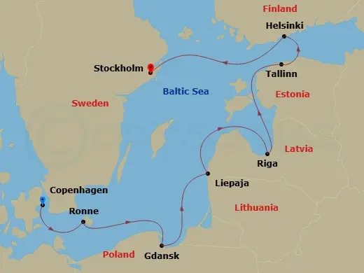 Itinerary schematic diagram
