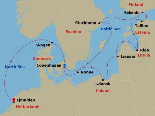 Itinerary schematic diagram
