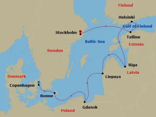 Itinerary schematic diagram