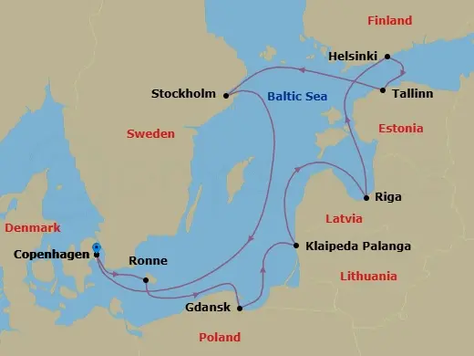 Itinerary schematic diagram