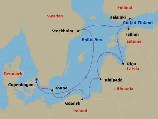 Itinerary schematic diagram