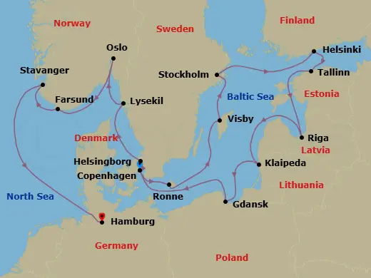 Itinerary schematic diagram