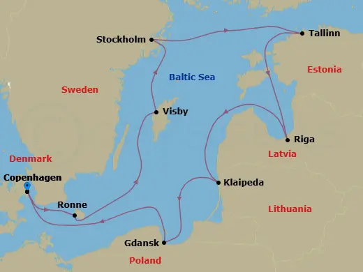 Itinerary schematic diagram