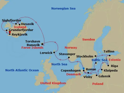 Itinerary schematic diagram
