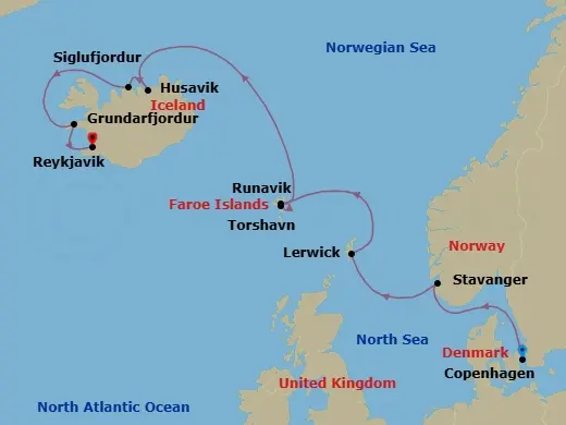 Itinerary schematic diagram