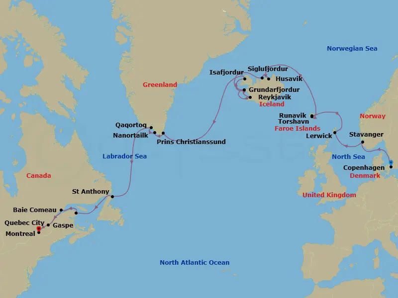 Itinerary schematic diagram