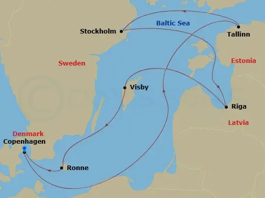 Itinerary schematic diagram