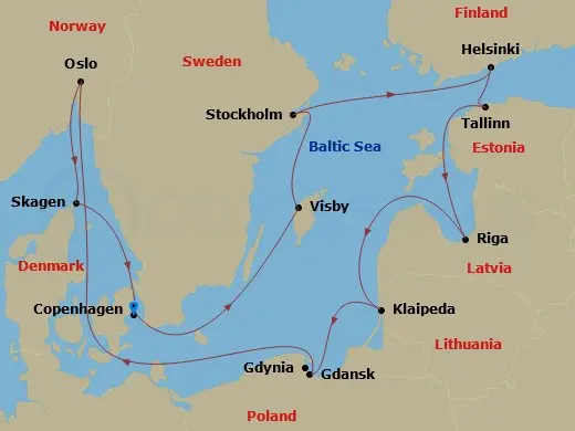 Itinerary schematic diagram