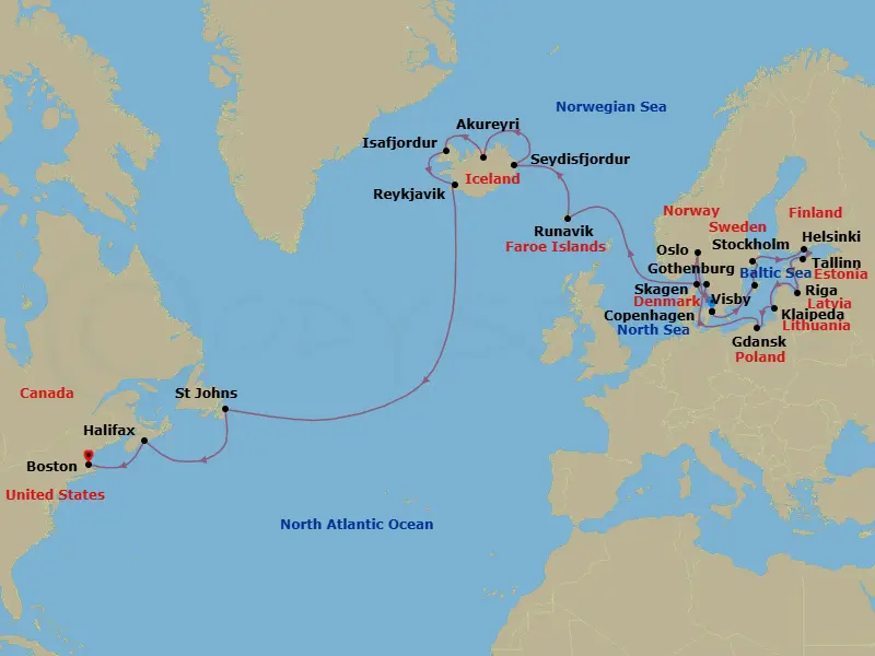 Itinerary schematic diagram