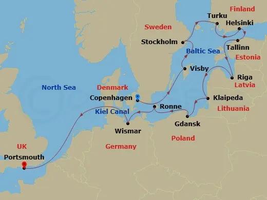 Itinerary schematic diagram