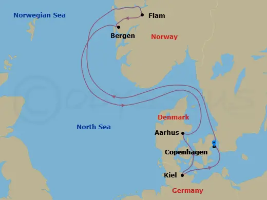 Itinerary schematic diagram