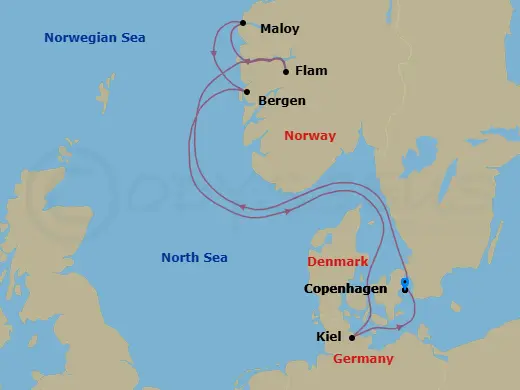 Itinerary schematic diagram