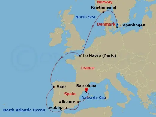 Itinerary schematic diagram