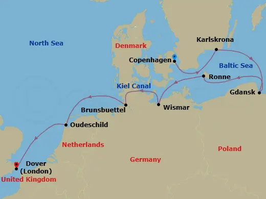 Itinerary schematic diagram