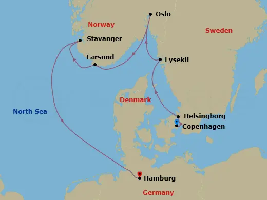 Itinerary schematic diagram