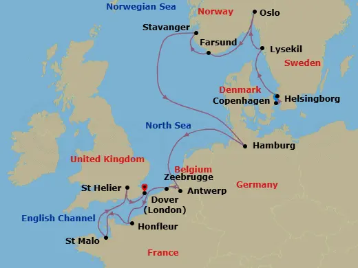 Itinerary schematic diagram