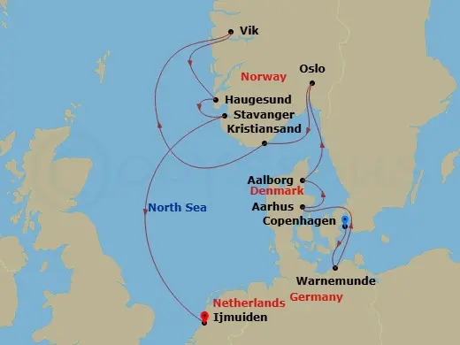 Itinerary schematic diagram