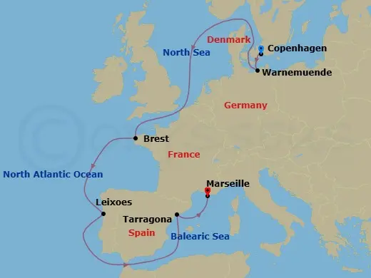 Itinerary schematic diagram