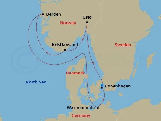 Itinerary schematic diagram
