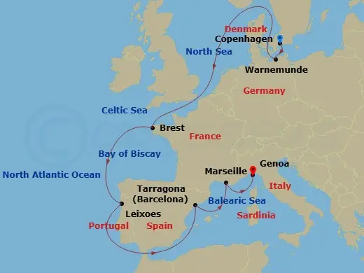 Itinerary schematic diagram