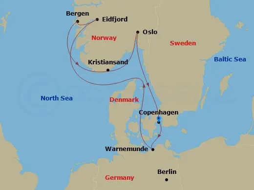 Itinerary schematic diagram