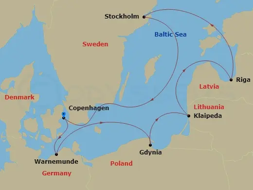 Itinerary schematic diagram