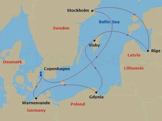 Itinerary schematic diagram